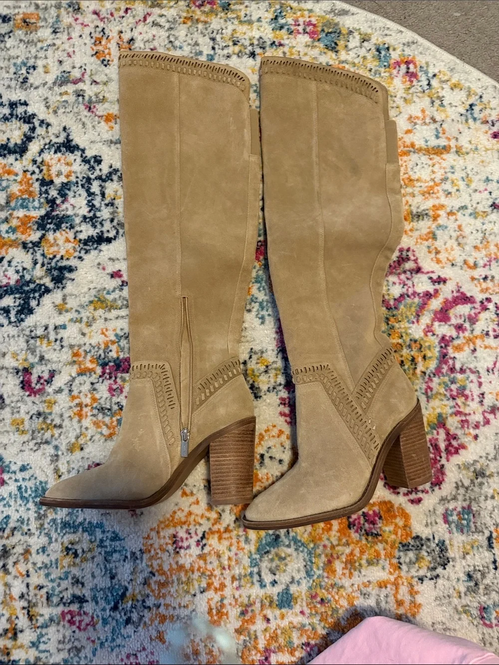 Tall Women's Beige Suede Knee-High Boots Vince camuto new